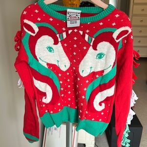 Girl’s Target Christmas Holiday Unicorn Sweater, Size XS 4-5